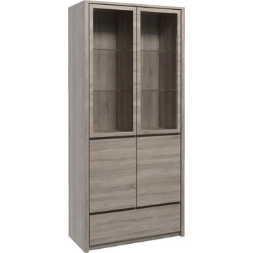Montana W2D 2 vitrines ajtós kombinált szekrény  Truffla-Tölgy