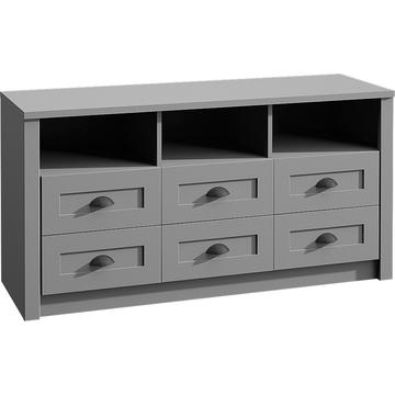 Provance K6S Grey 6 fiókos 3 polcos komód  Szürke