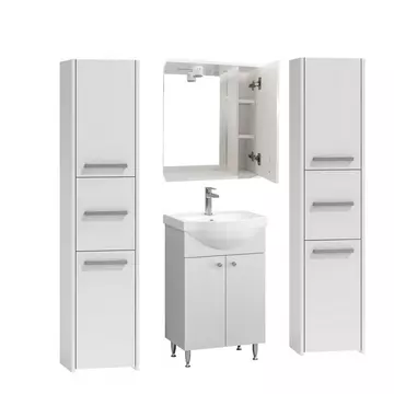 Luna S33 fürdőszoba bútor szett Gilda II New alsószekrény mosdóval és Emilia tükrös szekrénnyel