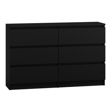 Viana M6 2x3 fiókos komód - Fekete