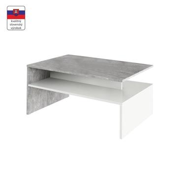 Dohányzóasztal, beton/fehér, DAMOLI
