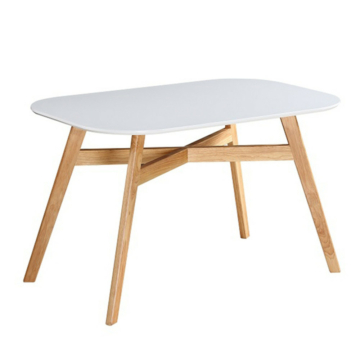 Étkezőasztal, fehér/természetes fa, 120x80 cm, CYRUS 2  NEW