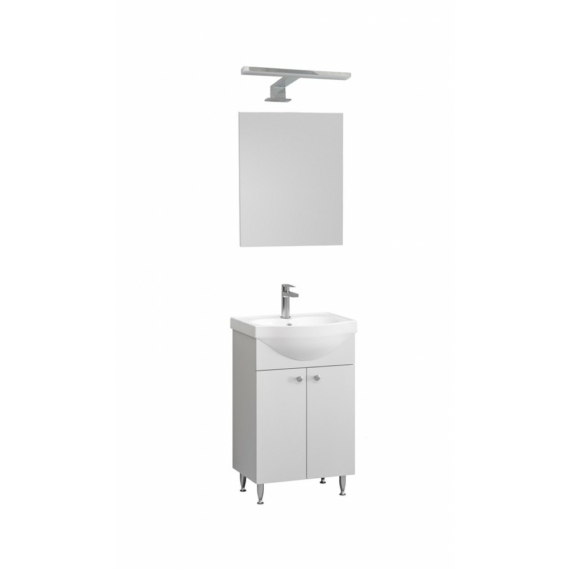 Gilda II New fürdőszoba bútor szett mosdóval, tükörrel, Led világítással fehér