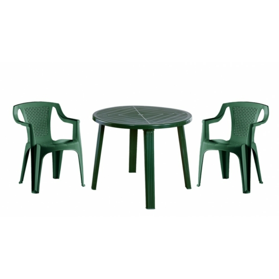 Genova 2 személyes kerti bútor szett, zöld asztallal, 2 db Palermo zöld székkel