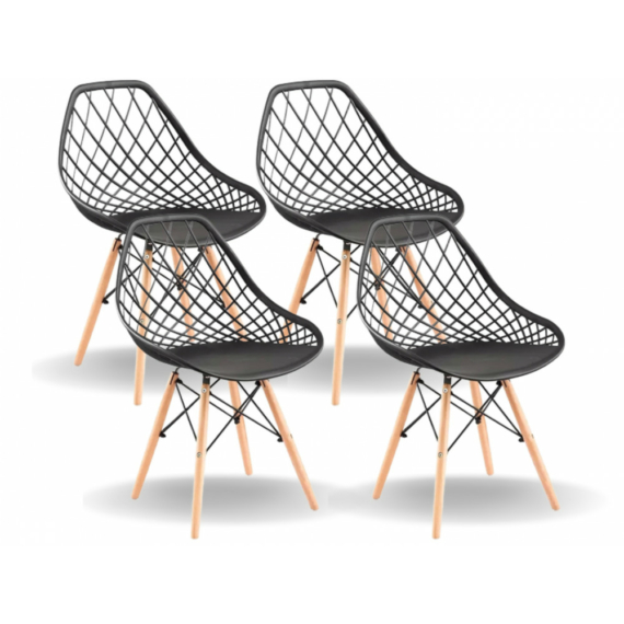 Parker Design szék - Fekete 4 db