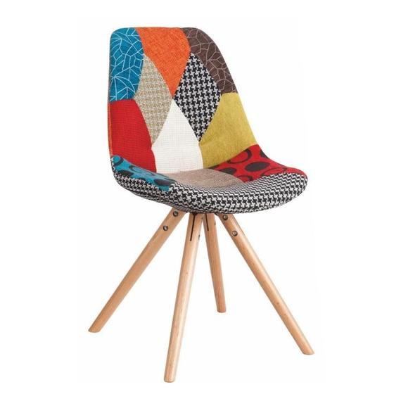 Szék, anyag patchwork/fa, KIMA  NEW TYP 1 II.