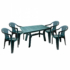 Kép 1/3 - Lamia 4 személyes kerti bútor szett, zöld asztallal, 4 db Palermo zöld székkel