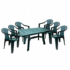 Kép 1/3 - Lamia 6 személyes kerti bútor szett, zöld asztallal, 6 db Palermo zöld székkel