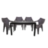 Kép 1/5 - Santorini II New 4 személyes kerti bútor szett, antracit-barna asztallal, 4 db Tavira rattan székkel