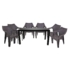 Kép 1/5 - Santorini II New 6 személyes kerti bútor szett, antracit-barna asztallal, 6 db Tavira rattan székkel