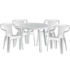 Kép 1/5 - Genova 4 személyes kerti bútor szett, fehér asztallal, 4 db Palermo fehér székkel