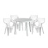 Kép 1/5 - Genova 4 személyes kerti bútor szett, fehér asztallal, 4 db Rodosz fehér székkel
