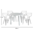 Kép 4/5 - Genova 4 személyes kerti bútor szett, fehér asztallal, 4 db Rodosz fehér székkel