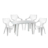 Kép 1/6 - Santorini 4 személyes kerti bútor szett, fehér asztallal, 4 db Rodosz fehér székkel