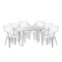 Kép 1/6 - Santorini 6 személyes kerti bútor szett, fehér asztallal, 6 db Rodosz fehér székkel