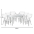 Kép 4/6 - Santorini 6 személyes kerti bútor szett, fehér asztallal, 6 db Rodosz fehér székkel