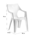 Kép 5/6 - Santorini 6 személyes kerti bútor szett, fehér asztallal, 6 db Rodosz fehér székkel