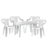 Kép 1/6 - Santorini 4 személyes kerti bútor szett, fehér asztallal, 4 db Palermo fehér székkel