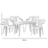 Kép 4/6 - Santorini 4 személyes kerti bútor szett, fehér asztallal, 4 db Palermo fehér székkel