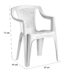Kép 5/6 - Santorini 4 személyes kerti bútor szett, fehér asztallal, 4 db Palermo fehér székkel