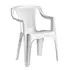 Kép 3/6 - Santorini 6 személyes kerti bútor szett, fehér asztallal, 6 db Palermo fehér székkel