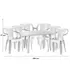 Kép 4/6 - Santorini 6 személyes kerti bútor szett, fehér asztallal, 6 db Palermo fehér székkel