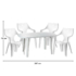 Kép 4/6 - Santorini 4 személyes kerti bútor szett, fehér asztallal, 4 db Rodosz fehér székkel