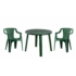 Kép 1/5 - Genova 2 személyes kerti bútor szett, zöld asztallal, 2 db Palermo zöld székkel