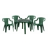 Kép 1/5 - Genova 4 személyes kerti bútor szett, zöld asztallal, 4 db Palermo zöld székkel