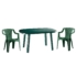 Kép 1/5 - Santorini 2 személyes kerti bútor szett, zöld asztallal, 2 db Palermo zöld székkel