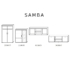 Kép 2/2 - Samba nappali bútor szett komóddal szilva-grafit