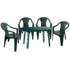 Kép 1/7 - Santorini II. New 4 személyes kerti bútor szett, zöld asztallal, 4 db Palermo zöld székkel