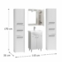 Kép 5/6 - Luna S33 fürdőszoba bútor szett Gilda II New alsószekrény mosdóval és Emilia tükrös szekrénnyel